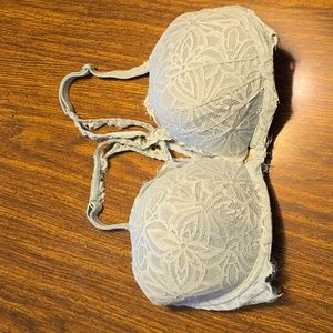 Light blue lace racerback bra